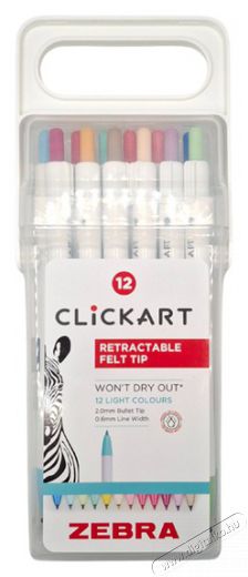 Zebra ClickArt nyom&oacute;gombos 12 db-os filctoll k&eacute;szlet Iroda &eacute;s sz&aacute;m&iacute;t&aacute;stechnika - Sz&aacute;mol&oacute;g&eacute;p - Irodai - 507570