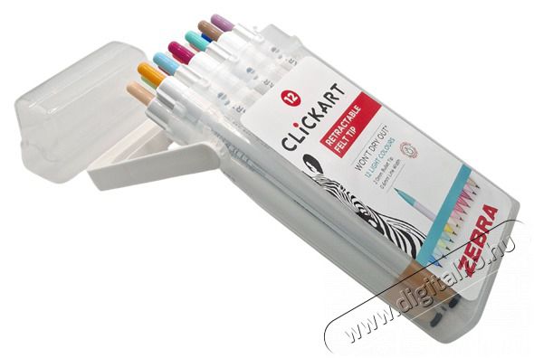 Zebra ClickArt nyom&oacute;gombos 12 db-os filctoll k&eacute;szlet Iroda &eacute;s sz&aacute;m&iacute;t&aacute;stechnika - Sz&aacute;mol&oacute;g&eacute;p - Irodai - 507570