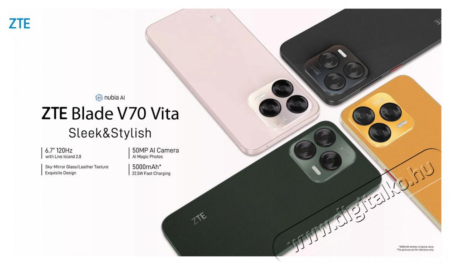 ZTE V70 Vita 8GB/256GB Green Mobil / Kommunik&aacute;ci&oacute; / Smart - Okostelefon - Android - 528395