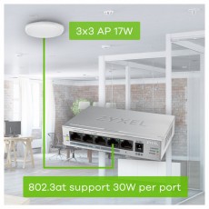Zyxel GS1005-HP 5port Gigabit LAN Nem menedzselhető PoE+ Switch Iroda &eacute;s sz&aacute;m&iacute;t&aacute;stechnika - H&aacute;l&oacute;zat - Switch - 392890