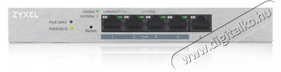Zyxel GS1200-5HP v2 5port GbE LAN PoE (60W) web Menedzselhető asztali switch Iroda &eacute;s sz&aacute;m&iacute;t&aacute;stechnika - H&aacute;l&oacute;zat - Switch - 392882
