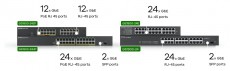 Zyxel GS1900-24EP 12port GbE LAN + 12port PoE LAN (130W) Smart menedzselhető switch Iroda &eacute;s sz&aacute;m&iacute;t&aacute;stechnika - H&aacute;l&oacute;zat - Switch - 392878