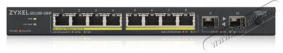 Zyxel GS1100-10HP 8x GbE LAN PoE (120W) 2x GbE SFP port PoE switch Iroda &eacute;s sz&aacute;m&iacute;t&aacute;stechnika - H&aacute;l&oacute;zat - Switch - 431887