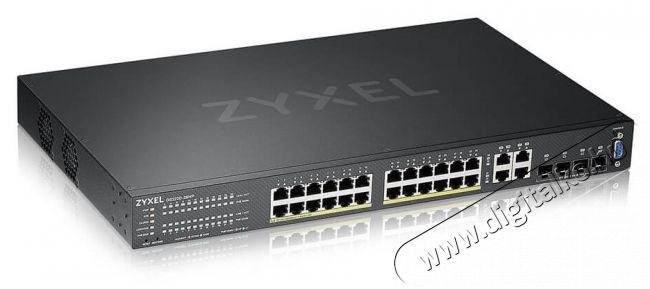 Zyxel GS2220-28HP 24port GbE LAN 4xGbE RJ45/SFP Combo port (375W) PoE L2 menedzselhető switch Iroda &eacute;s sz&aacute;m&iacute;t&aacute;stechnika - H&aacute;l&oacute;zat - Switch - 428345