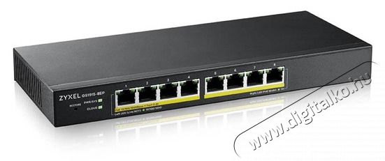 Zyxel GS1915-8EP-EU0101F 8x GbE PoE LAN (60W) smart menedzselhető PoE switch Iroda &eacute;s sz&aacute;m&iacute;t&aacute;stechnika - H&aacute;l&oacute;zat - Switch - 485122